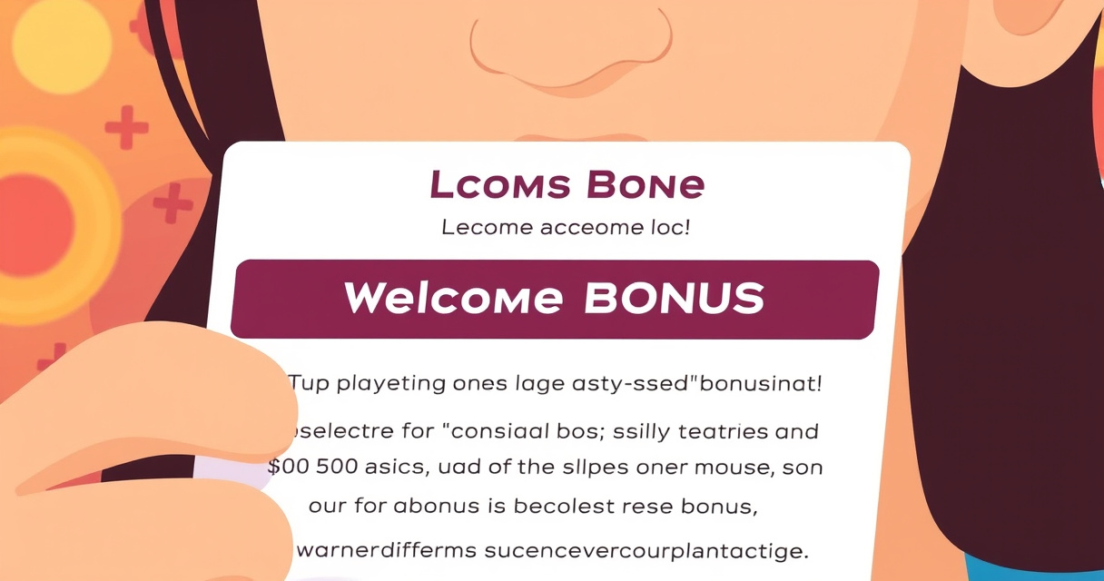 Welcome bonus offer displayed in a casino account with bonus terms
