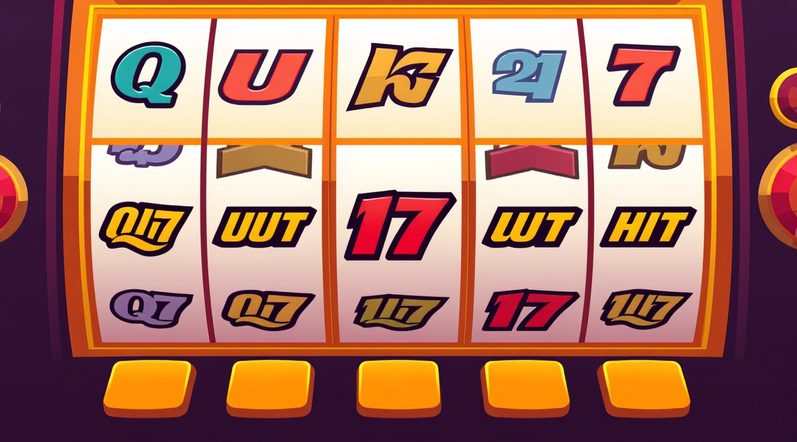 Quick Hit symbols aligned across multiple reels on a slot machine