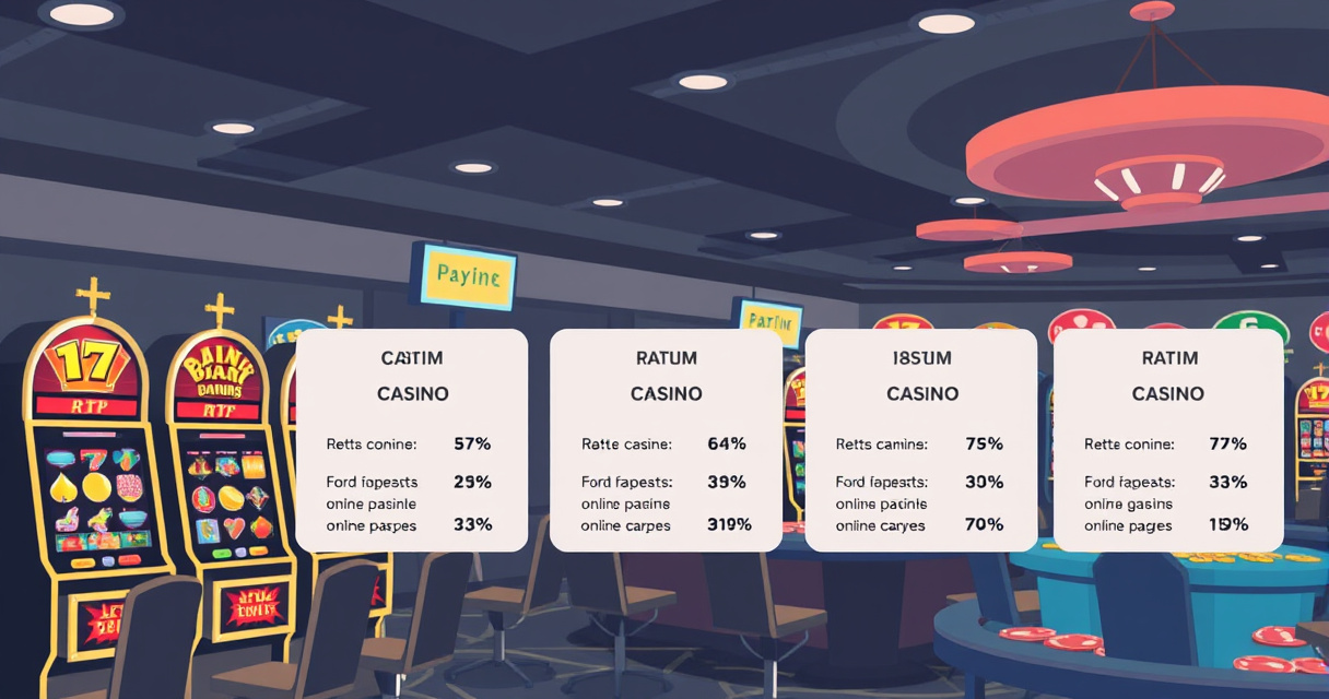 Online casino game selection menu displaying different games and their RTP rates
