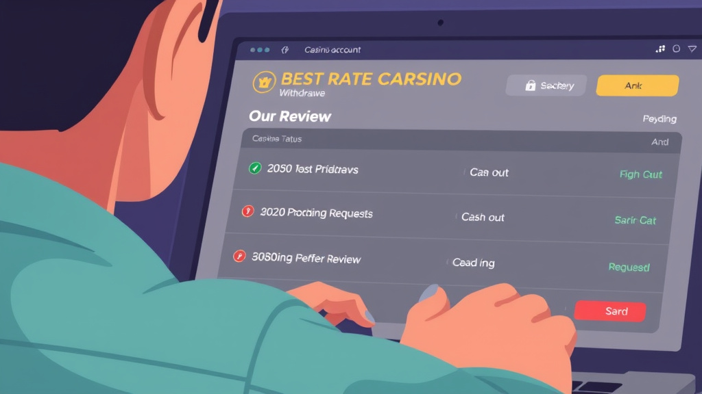 Casino account page showing withdrawal request status