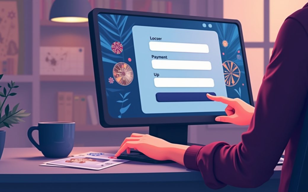 Player entering payment details on an online casino website